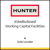 Hunter £Undisclosed Working Capital Facilities Sole Lender